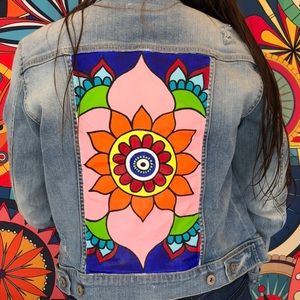 Hand painted jean jacket